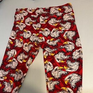 LulaRoe red bald eagle leggings